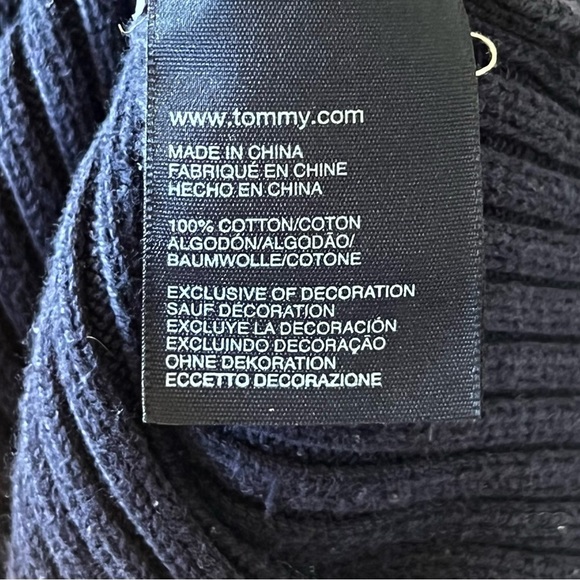 Vintage Y2K Tommy Hilfiger Women’s V-Neck Navy Sweater 100% Cotton - Picture 4 of 4